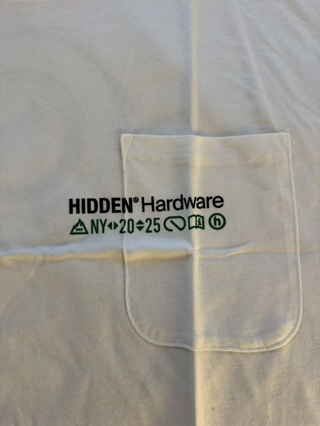 Hidden NY Hardware Pocket Tee White Wrench Graphic Back Print T-Shirt