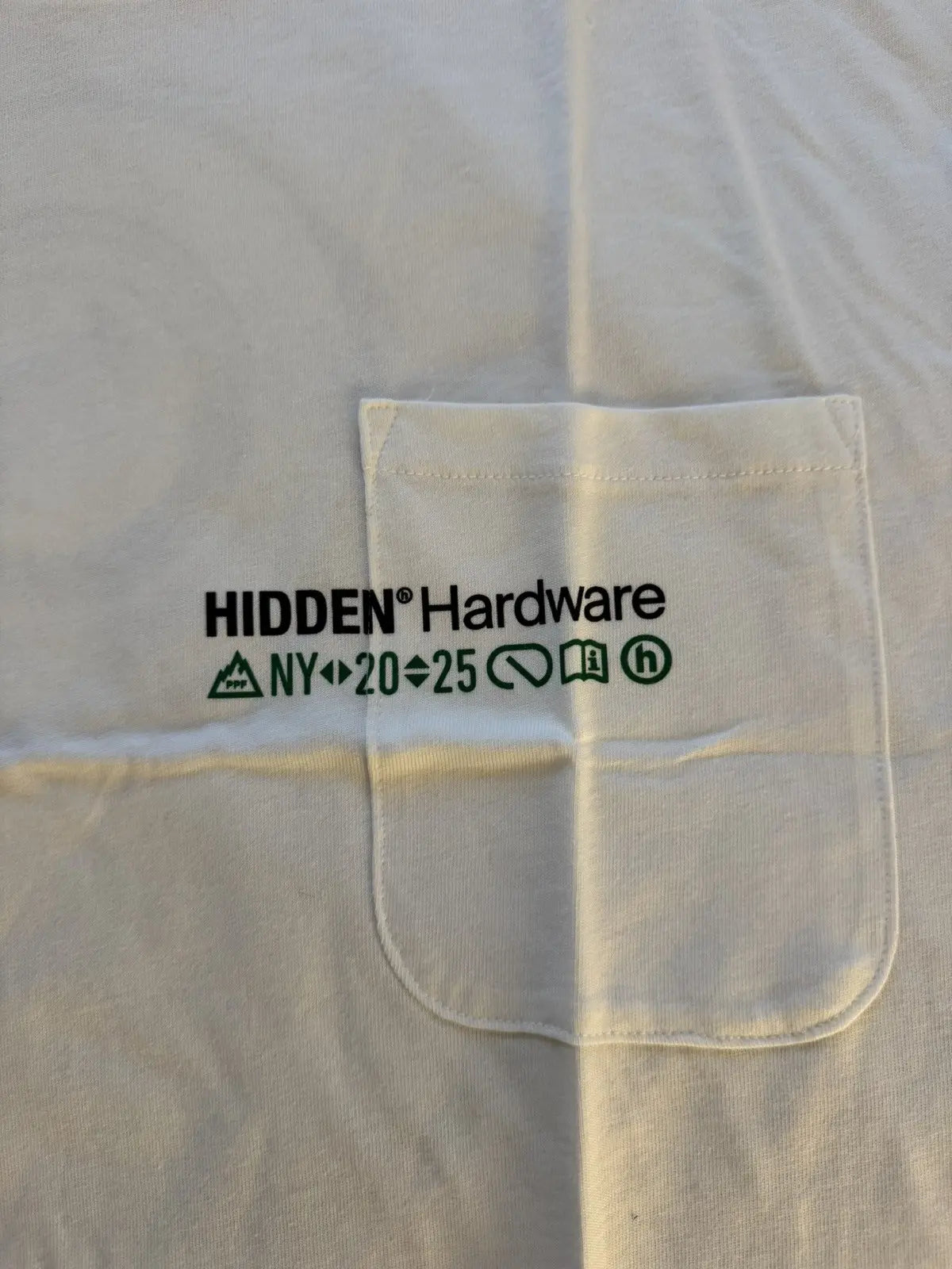 Hidden NY Hardware Pocket Tee White Wrench Graphic Back Print T-Shirt