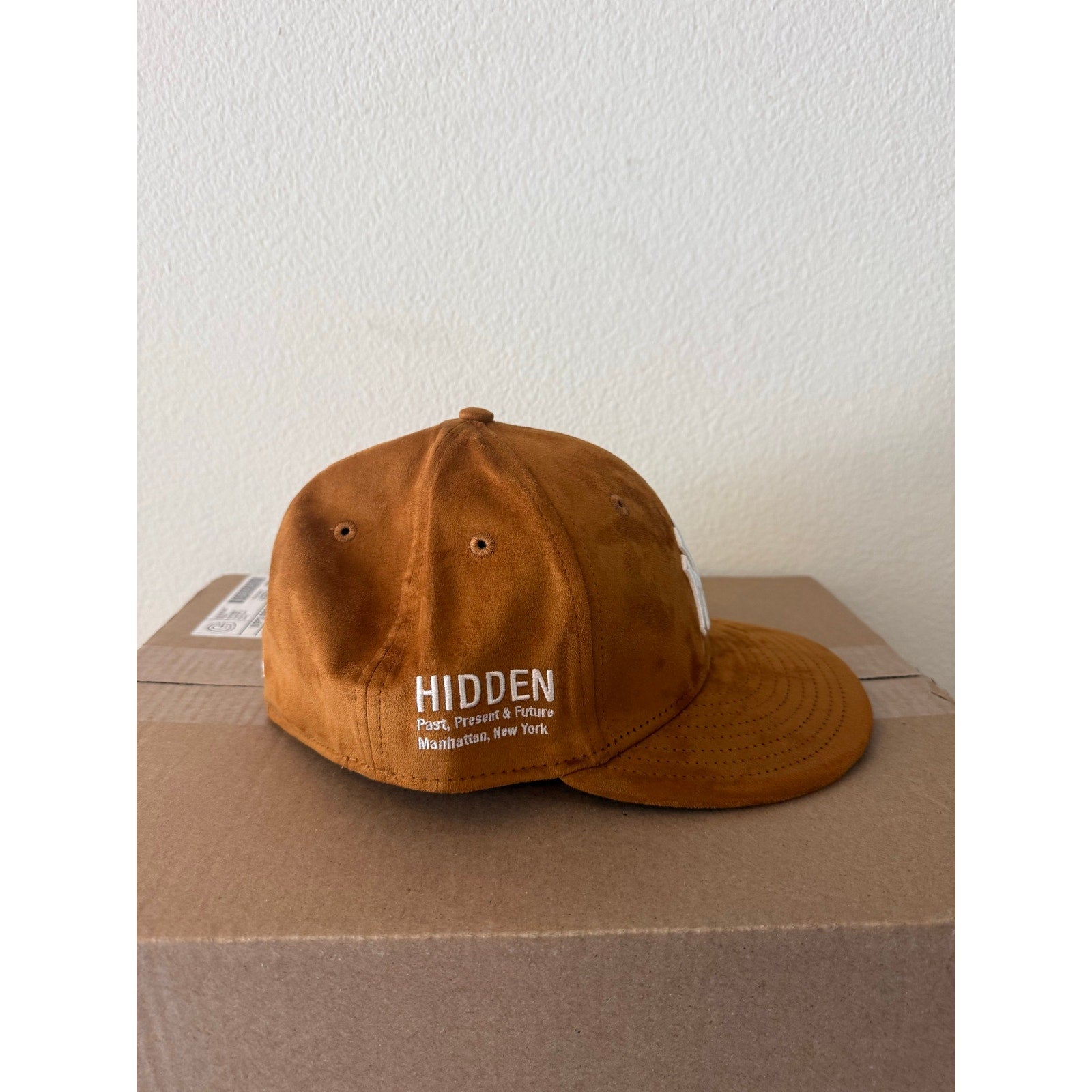 Hidden NY x New Era New York Yankees 59FIFTY Suede Fitted Hat Brown Size 7 1/2