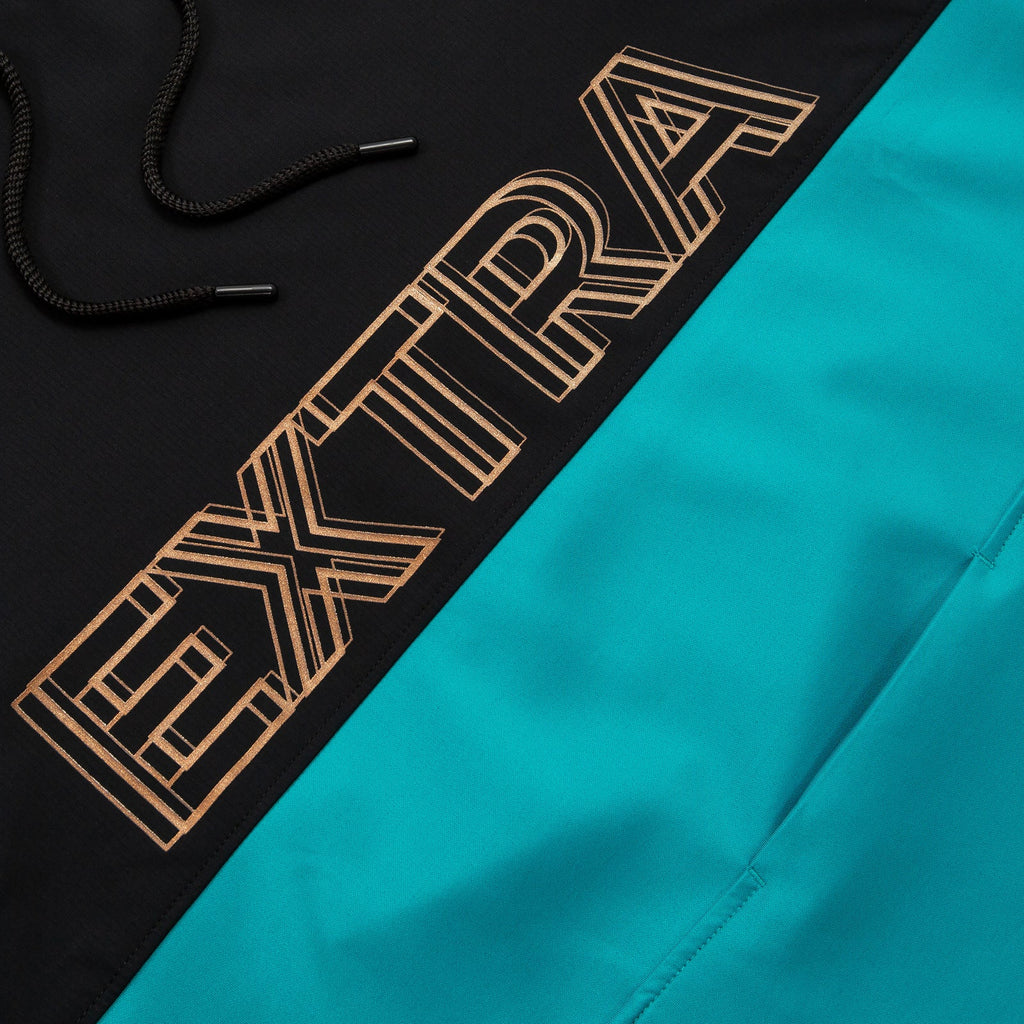 Extra Butter EXTRA Colorblock Pullover Hoodie Teal / Black