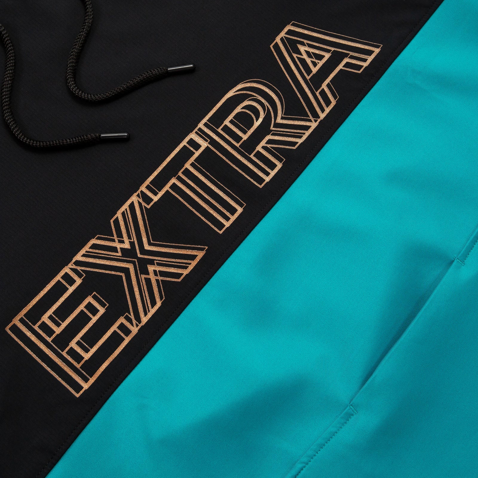 Extra Butter EXTRA Colorblock Pullover Hoodie Teal / Black
