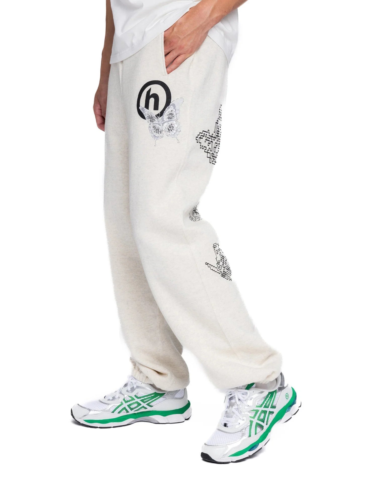 Hidden x Needles H Logo Pixel Butterfly Sweatpants