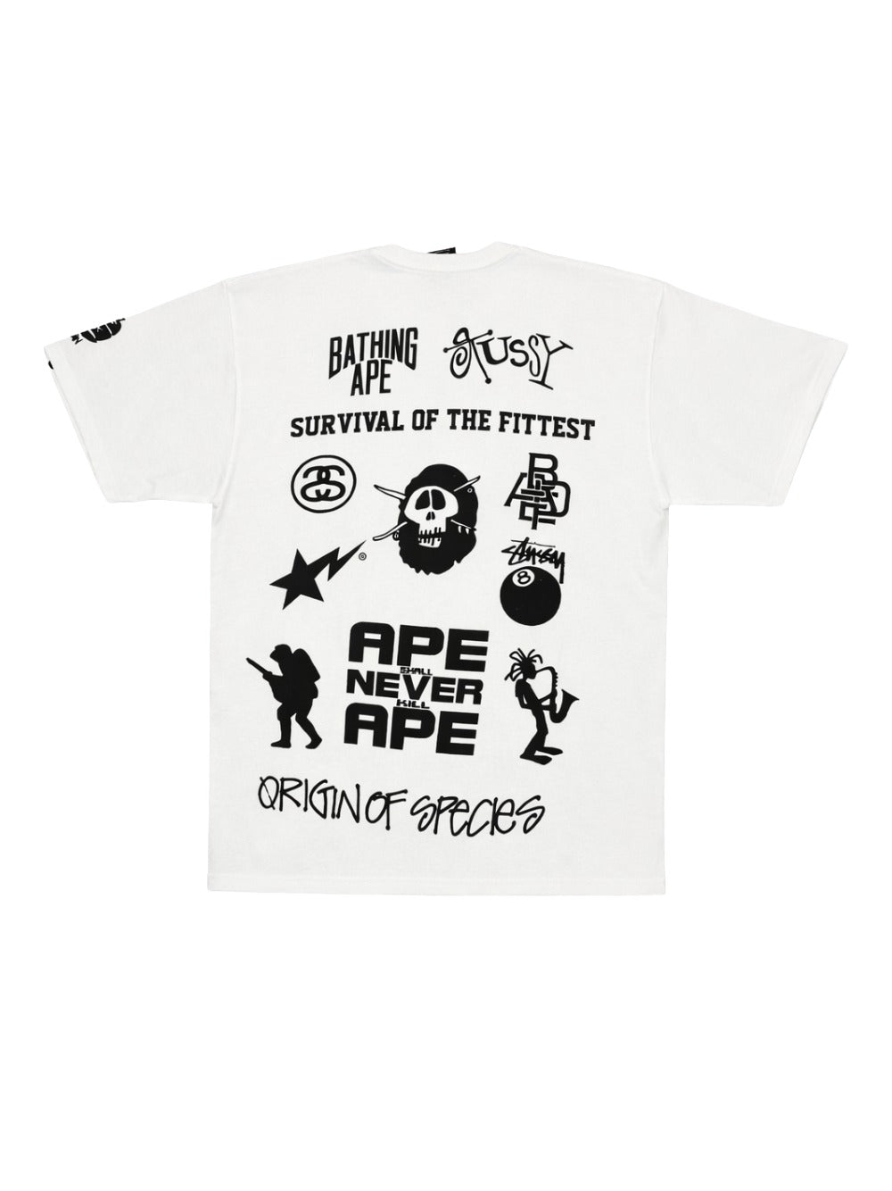 A BATHING APE x STUSSY x bape Go APE! Tee 'White'