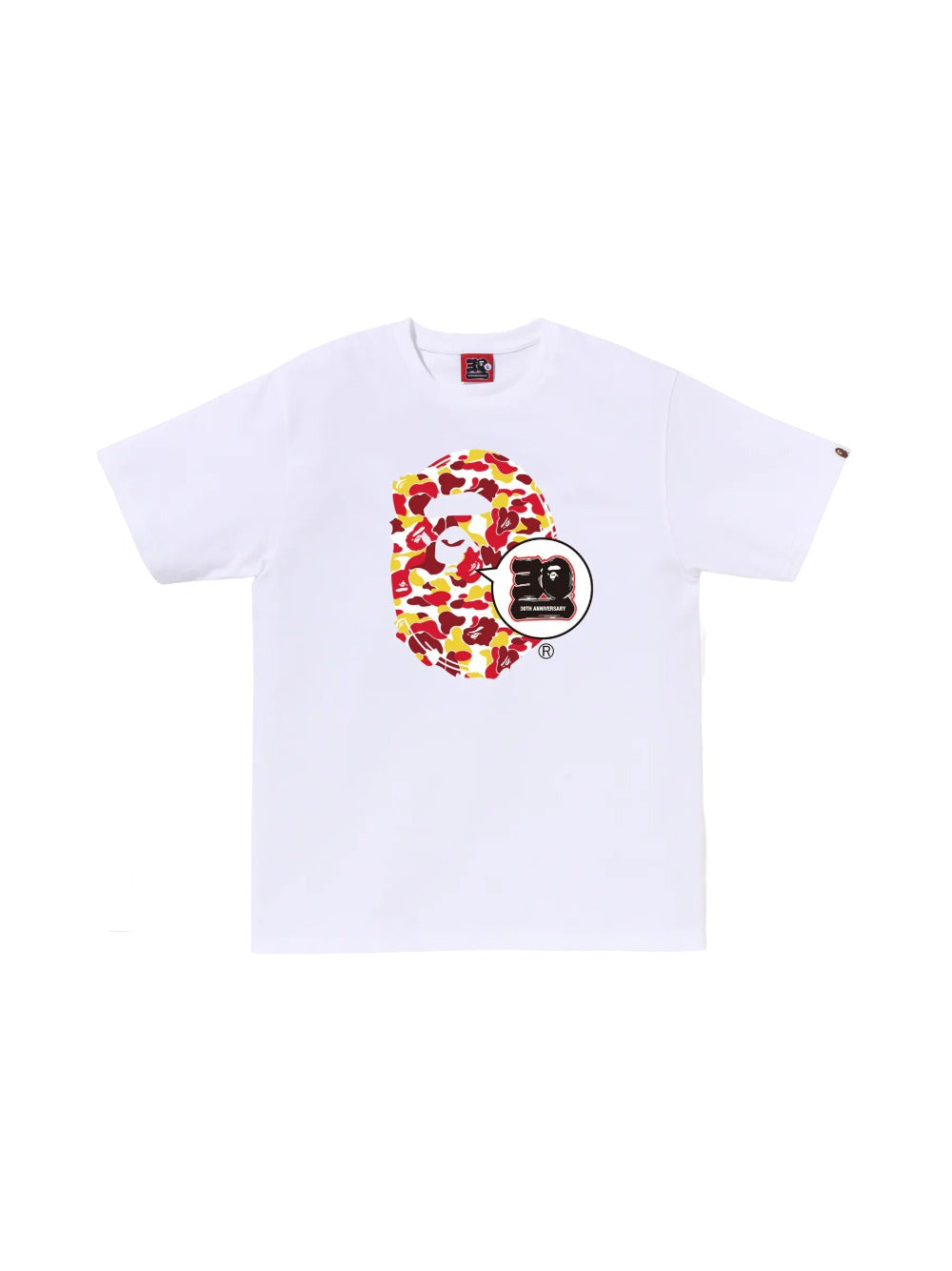 BAPE Store Beijing Bape 30th Anniversary Ape Head Tee 'White/Red'