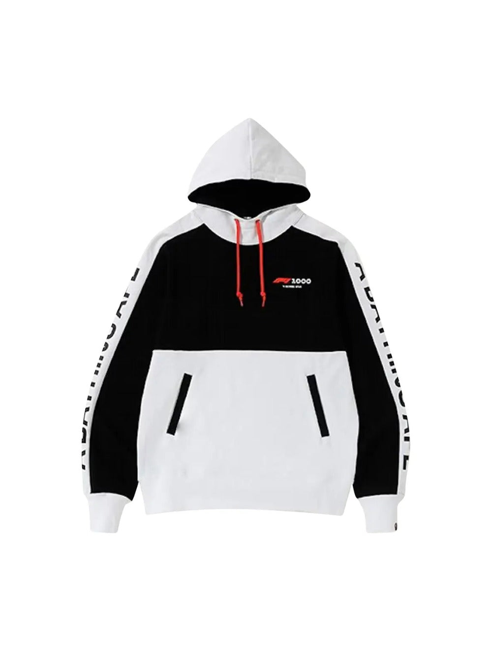 BAPE x F1 1000 Two Tone Pullover Hoodie 'Black/White'