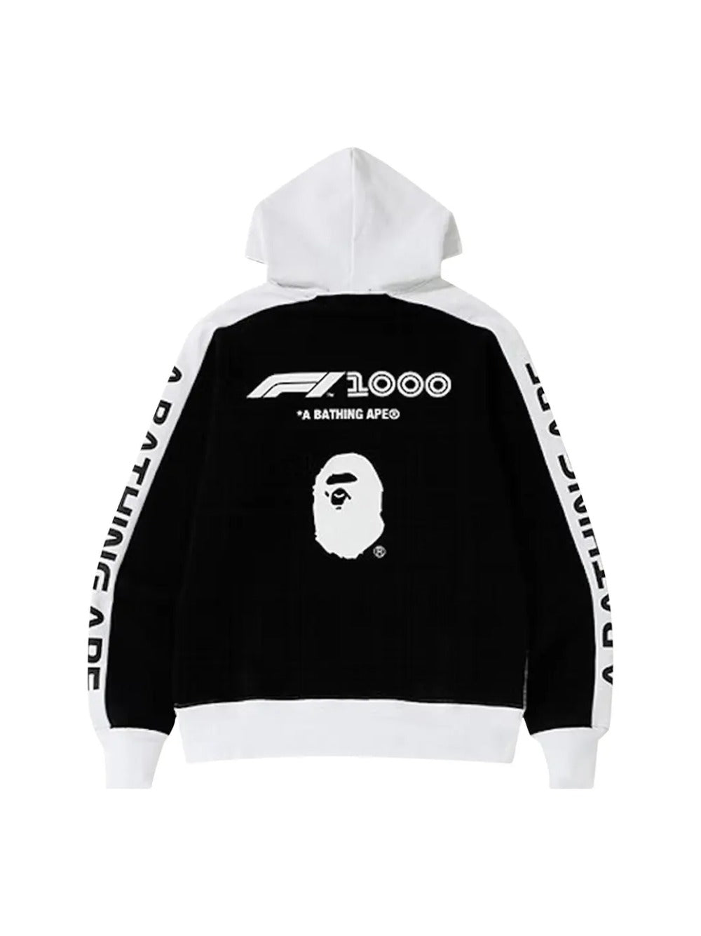BAPE x F1 1000 Two Tone Pullover Hoodie 'Black/White'
