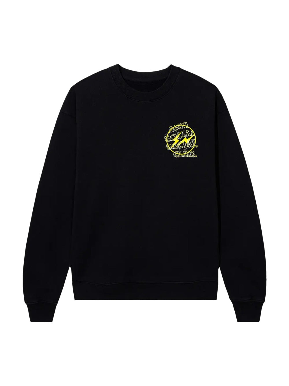Anti Social Social Club x Fragment Design Bolt Crewneck 'Black/Yellow'