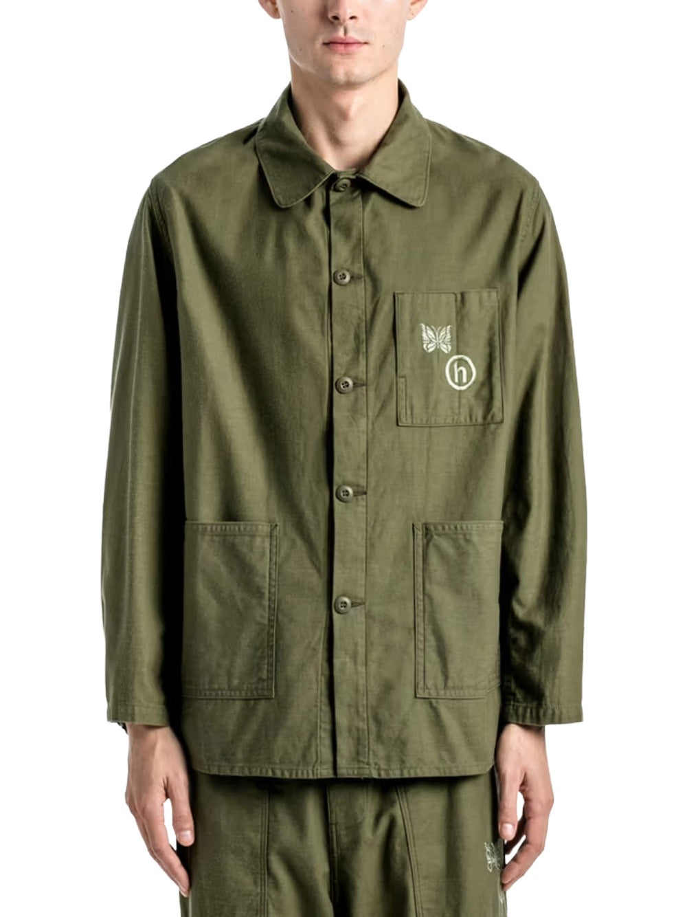 Hidden x Needles Olive Coverall Jacket