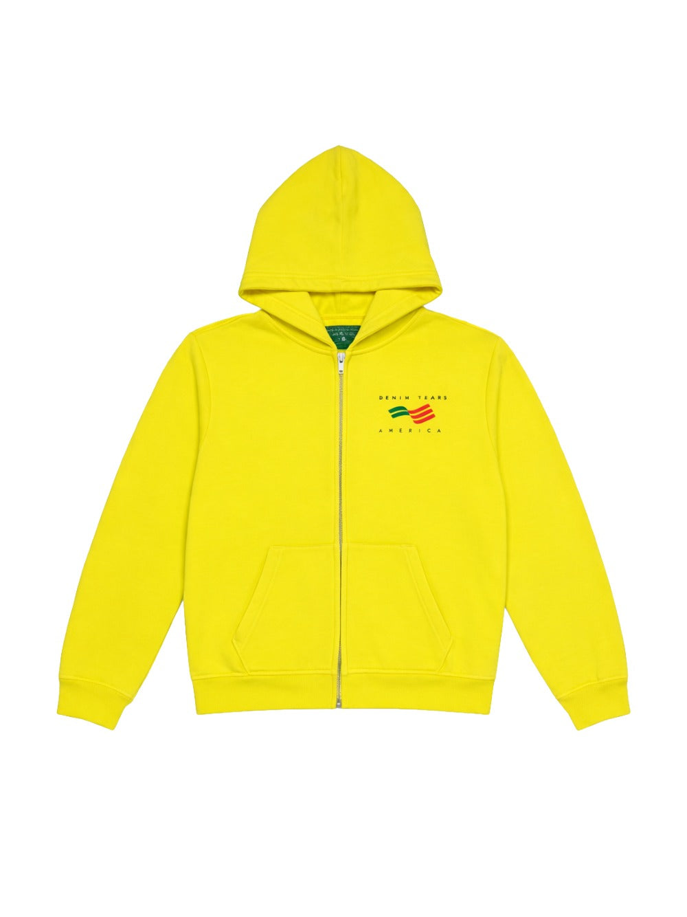 Denim Tears Ellis flag zip up Hoodie - Yellow