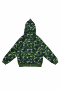 Bape Vintage BAPE Full Zip Up Cargo Utility Hoodie 'Green'