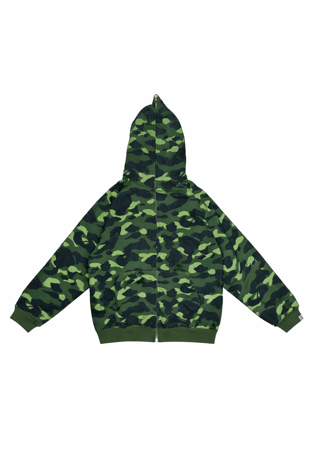 Bape Vintage BAPE Full Zip Up Cargo Utility Hoodie 'Green'